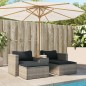 vidaXL Set sofás jardín y cojines 5 pzas ratán sintético acacia gris vidaXL Set sofás jardín y cojines 5 pzas ratán sintético acacia gris