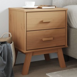 vidaXL Mesita de noche OLDEN madera maciza de pino marrón