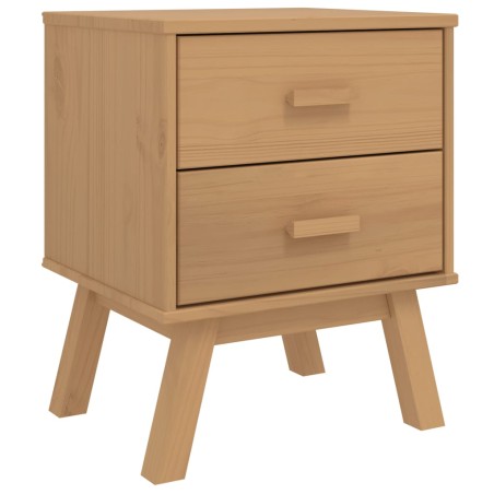 vidaXL Mesita de noche OLDEN madera maciza de pino marrón