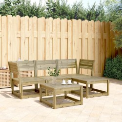 vidaXL Juego de muebles de jardín 4 pzas madera de pino impregnada