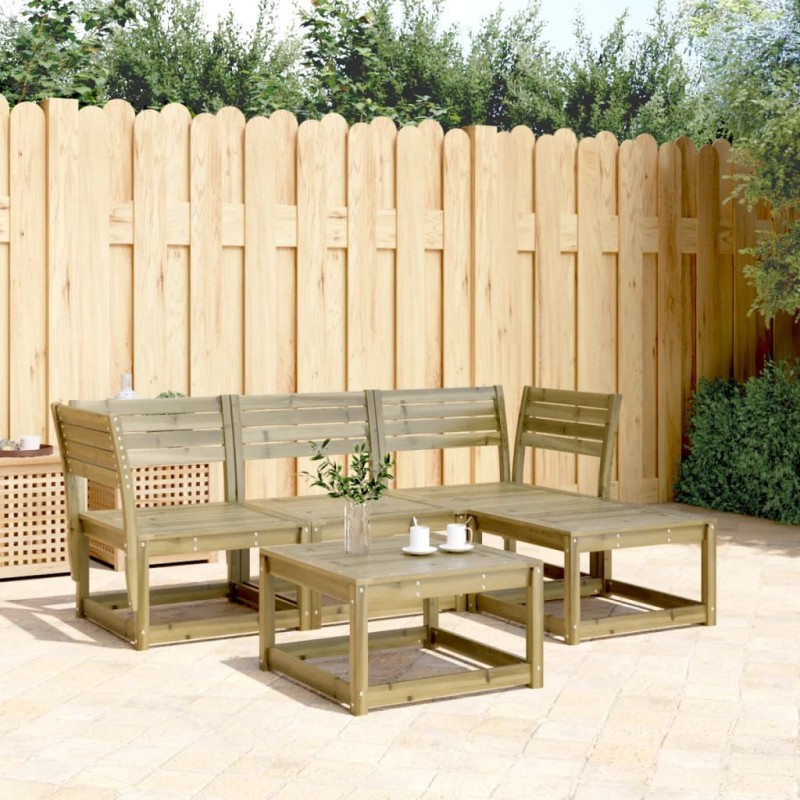vidaXL Juego de muebles de jardín 4 pzas madera de pino impregnada vidaXL Juego de muebles de jardín 4 pzas madera de pino impregnada