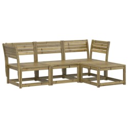 vidaXL Juego de muebles de jardín 4 pzas madera de pino impregnada