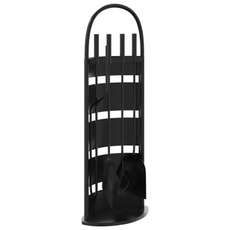 vidaXL Set de herramientas para chimenea 5 pzas acero 23x15x66 cm