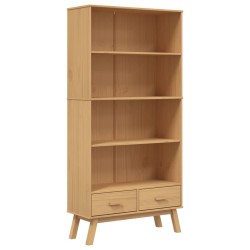 vidaXL Estantería de 4 niveles OLDEN madera maciza de pino marrón