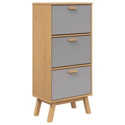 vidaXL Zapatero OLDEN madera maciza de pino gris y marrón 55x35x120 cm