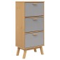 vidaXL Zapatero OLDEN madera maciza de pino gris y marrón 55x35x120 cm vidaXL Zapatero OLDEN madera maciza de pino gris y marrón 55x35x120 cm