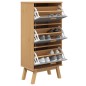 vidaXL Zapatero OLDEN madera maciza de pino gris y marrón 55x35x120 cm vidaXL Zapatero OLDEN madera maciza de pino gris y marrón 55x35x120 cm