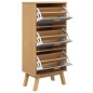 vidaXL Zapatero OLDEN madera maciza de pino gris y marrón 55x35x120 cm vidaXL Zapatero OLDEN madera maciza de pino gris y marrón 55x35x120 cm