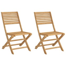 vidaXL Sillas de jardín plegables 2 uds madera acacia 48,5x61,5x87 cm