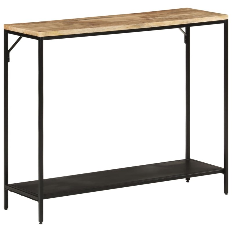 vidaXL Mesa consola madera maciza mango rugosa y hierro 90x30x75 cm vidaXL Mesa consola madera maciza mango rugosa y hierro 90x30x75 cm