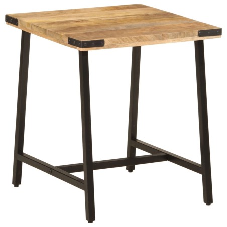 vidaXL Mesa auxiliar de madera maciza de mango y hierro 45x45x50 cm