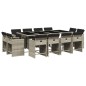 vidaXL Set comedor jardín y cojines 13 pzas ratán sintético gris claro vidaXL Set comedor jardín y cojines 13 pzas ratán sintético gris claro