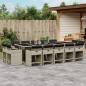 vidaXL Set comedor jardín y cojines 15 pzas ratán sintético gris claro vidaXL Set comedor jardín y cojines 15 pzas ratán sintético gris claro