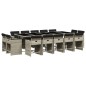 vidaXL Set comedor jardín y cojines 15 pzas ratán sintético gris claro vidaXL Set comedor jardín y cojines 15 pzas ratán sintético gris claro