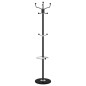 vidaXL Perchero con paragüero hierro recubierto en polvo negro 180 cm vidaXL Perchero con paragüero hierro recubierto en polvo negro 180 cm