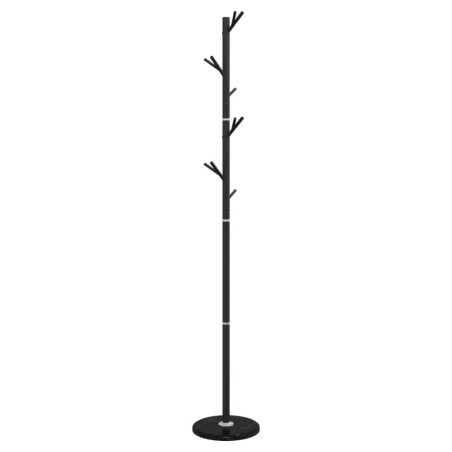 vidaXL Perchero de hierro con recubrimiento en polvo negro 175 cm