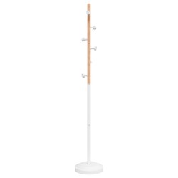 vidaXL Perchero de hierro con recubrimiento en polvo blanco 177 cm