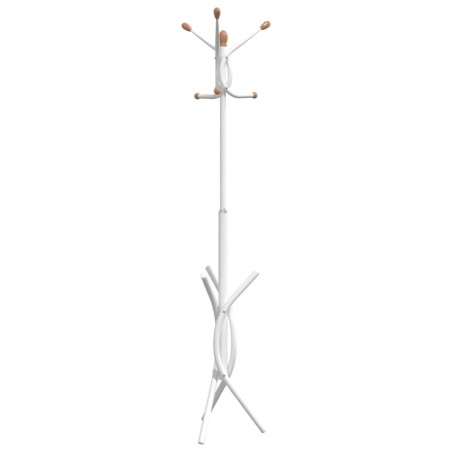vidaXL Perchero de hierro con recubrimiento en polvo blanco 176 cm