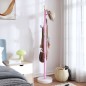 vidaXL Perchero de hierro con recubrimiento en polvo rosa 172 cm
