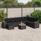 vidaXL Set de sofás de jardín 8 piezas y cojines ratán sintético negro vidaXL Set de sofás de jardín 8 piezas y cojines ratán sintético negro