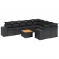 vidaXL Set de sofás de jardín 10 pzas cojines ratán sintético negro vidaXL Set de sofás de jardín 10 pzas cojines ratán sintético negro