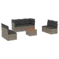 vidaXL Set de sofás de jardín 8 pzas y cojines ratán sintético gris vidaXL Set de sofás de jardín 8 pzas y cojines ratán sintético gris