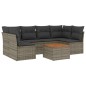 vidaXL Set de sofás de jardín 7 piezas con cojines ratán PE gris vidaXL Set de sofás de jardín 7 piezas con cojines ratán PE gris