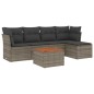 vidaXL Set de muebles de jardín 6 pzas y cojines ratán sintético gris vidaXL Set de muebles de jardín 6 pzas y cojines ratán sintético gris