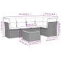 vidaXL Set de muebles de jardín 6 pzas y cojines ratán sintético gris