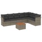 vidaXL Set de sofás de jardín 8 pzas y cojines ratán sintético gris vidaXL Set de sofás de jardín 8 pzas y cojines ratán sintético gris