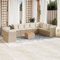 vidaXL Set de sofás de jardín 11pzas con cojines ratán sintético beige vidaXL Set de sofás de jardín 11pzas con cojines ratán sintético beige