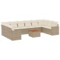 vidaXL Set de sofás de jardín 11pzas con cojines ratán sintético beige vidaXL Set de sofás de jardín 11pzas con cojines ratán sintético beige