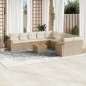vidaXL Set de sofás de jardín 11pzas con cojines ratán sintético beige vidaXL Set de sofás de jardín 11pzas con cojines ratán sintético beige