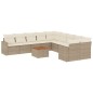vidaXL Set de sofás de jardín 11pzas con cojines ratán sintético beige vidaXL Set de sofás de jardín 11pzas con cojines ratán sintético beige