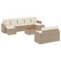 vidaXL Juego de sofás jardín con cojines beige 10 pzas ratán sintético vidaXL Juego de sofás jardín con cojines beige 10 pzas ratán sintético