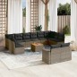 vidaXL Set sofás de jardín con cojines 13 piezas ratán sintético gris vidaXL Set sofás de jardín con cojines 13 piezas ratán sintético gris