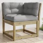 vidaXL Sofá esquinero jardín y cojines madera impregnada 73x73x78 cm vidaXL Sofá esquinero jardín y cojines madera impregnada 73x73x78 cm