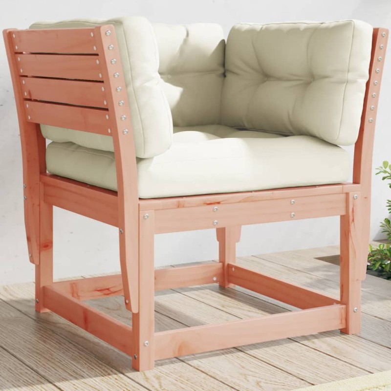 vidaXL Sofá de jardín con reposabrazos cojines madera maciza Douglas vidaXL Sofá de jardín con reposabrazos cojines madera maciza Douglas