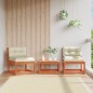 vidaXL Sofás jardín con cojines 2 uds madera maciza pino marrón cera vidaXL Sofás jardín con cojines 2 uds madera maciza pino marrón cera