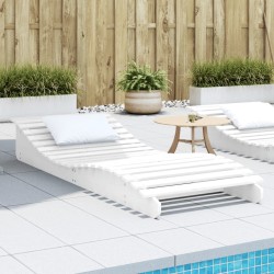 vidaXL Tumbona de madera maciza de pino blanca 205x80x31,5 cm
