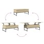 vidaXL Mesa de centro madera ingeniería metal roble Sonoma 100x50x40cm vidaXL Mesa de centro madera ingeniería metal roble Sonoma 100x50x40cm