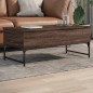 vidaXL Mesa de centro madera ingeniería metal roble marrón 100x50x40cm vidaXL Mesa de centro madera ingeniería metal roble marrón 100x50x40cm