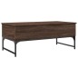 vidaXL Mesa de centro madera ingeniería metal roble marrón 100x50x40cm vidaXL Mesa de centro madera ingeniería metal roble marrón 100x50x40cm
