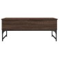 vidaXL Mesa de centro madera ingeniería metal roble marrón 100x50x40cm vidaXL Mesa de centro madera ingeniería metal roble marrón 100x50x40cm
