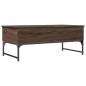 vidaXL Mesa de centro madera ingeniería metal roble marrón 100x50x40cm vidaXL Mesa de centro madera ingeniería metal roble marrón 100x50x40cm
