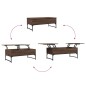 vidaXL Mesa de centro madera ingeniería metal roble marrón 100x50x40cm vidaXL Mesa de centro madera ingeniería metal roble marrón 100x50x40cm