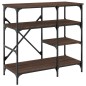 vidaXL Estantería de cocina madera ingeniería metal marrón 90x40x84 cm vidaXL Estantería de cocina madera ingeniería metal marrón 90x40x84 cm