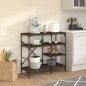 vidaXL Estantería de cocina madera ingeniería metal marrón 90x40x84 cm vidaXL Estantería de cocina madera ingeniería metal marrón 90x40x84 cm