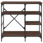 vidaXL Estantería de cocina madera ingeniería metal marrón 90x40x84 cm vidaXL Estantería de cocina madera ingeniería metal marrón 90x40x84 cm