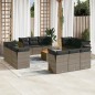 vidaXL Set sofás de jardín con cojines 13 piezas ratán sintético gris vidaXL Set sofás de jardín con cojines 13 piezas ratán sintético gris